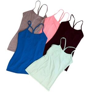 Set of 5 Lululemon Tank Tops - Mint, Blue, Pink, Maroon, Grey